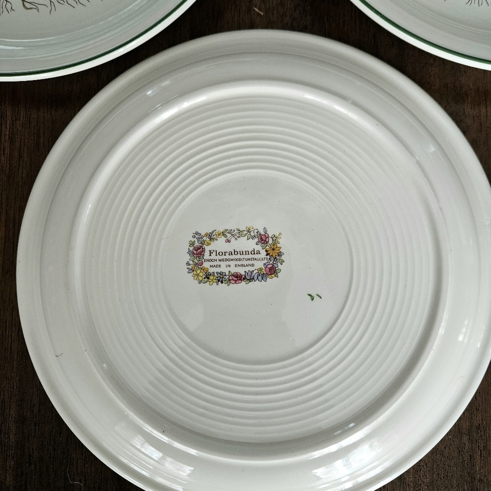 Vintage Wedgwood Enoch Florabunda Botanical Dinner Plates- Set Of 3 - Picture 6 of 7